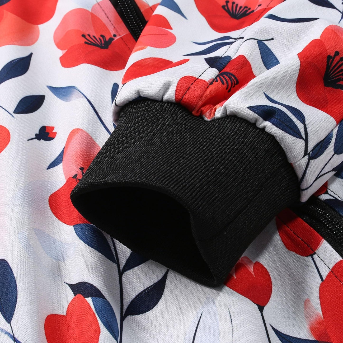 BYBNOLL Mens Jacket Casual Floral Print Lightweight Zipper Stylish Varsity Jacket for Men
