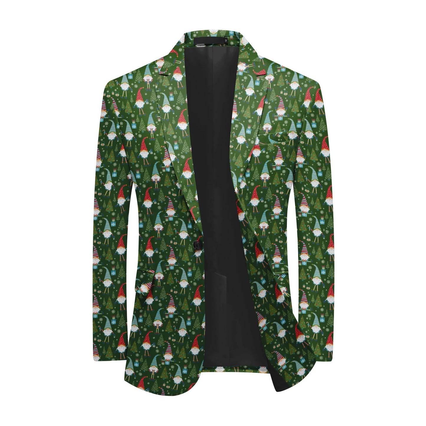 BYBNOLL Men's Blazer One Button Slim Fit Notched Lapel Print Sport Coat Suit Blazer Jacket Dark Green