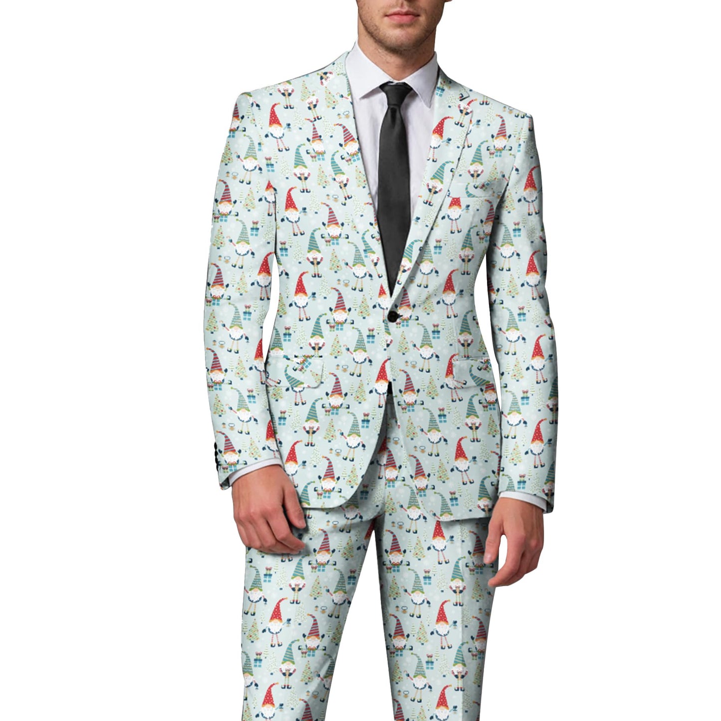 BYBNOLL Men's Blazer One Button Slim Fit Notched Lapel Print Sport Coat Suit Blazer Jacket Light Green