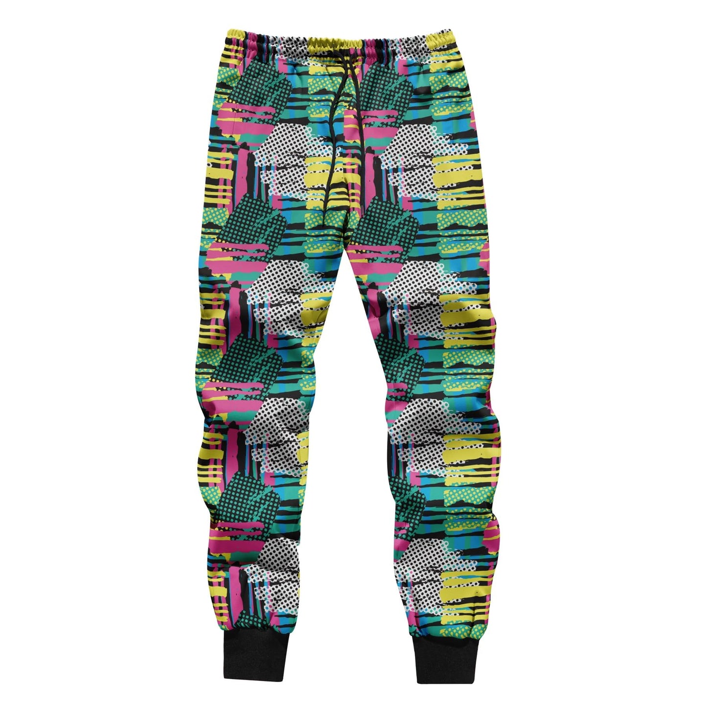 BYBNOLL Men's Printed Long Slash Pocket Multicolor Drawstring Casual Sweatpants