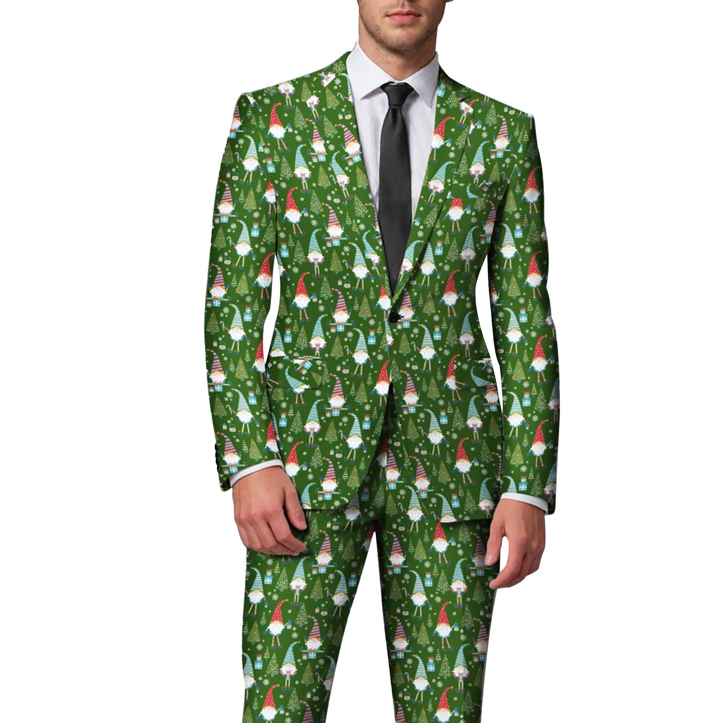 BYBNOLL Men's Blazer One Button Slim Fit Notched Lapel Print Sport Coat Suit Blazer Jacket Dark Green