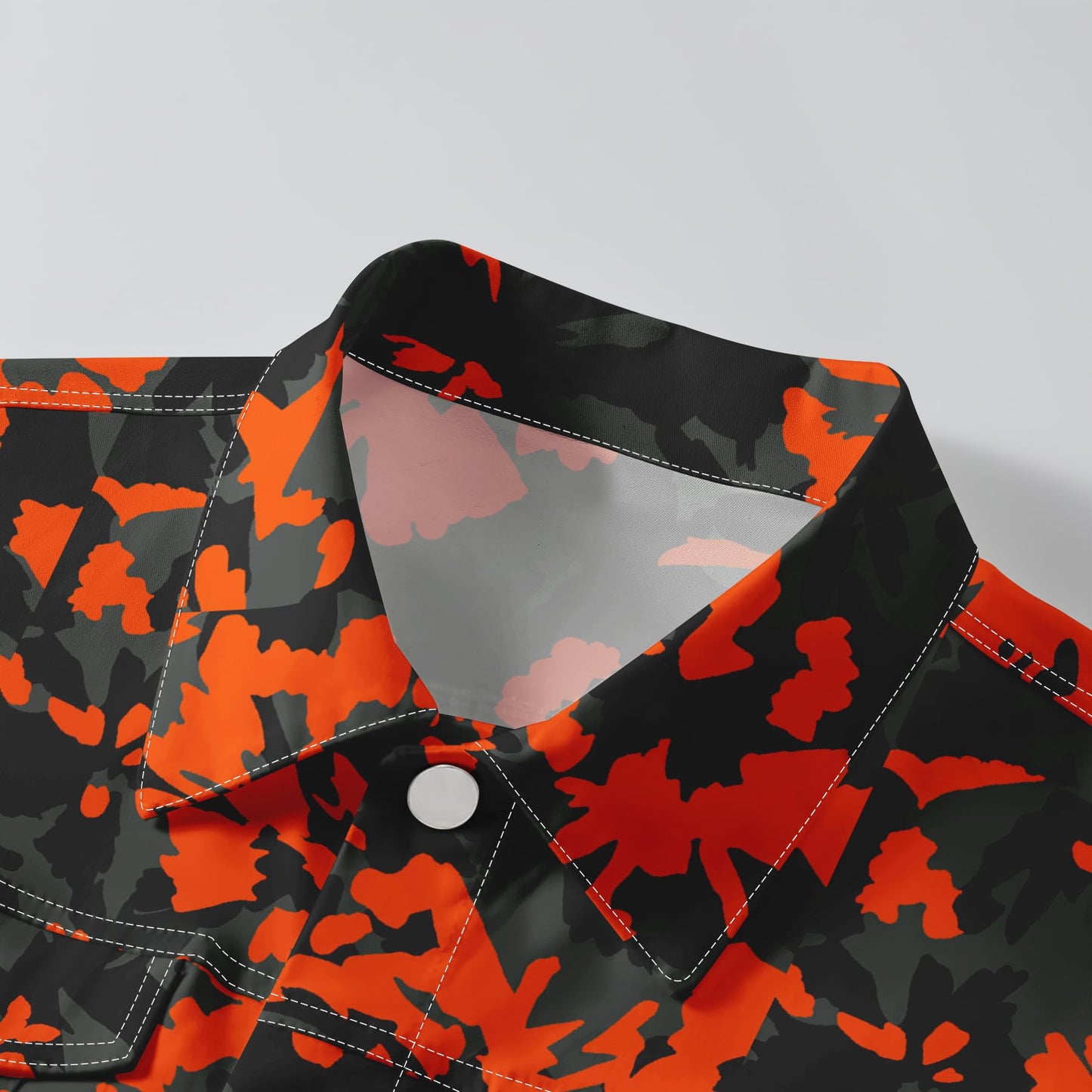 BYBNOLL Men's Denim Vest Sleeveless Casual Jean Vest Button Camouflage Print Jacket Outerwear Vest