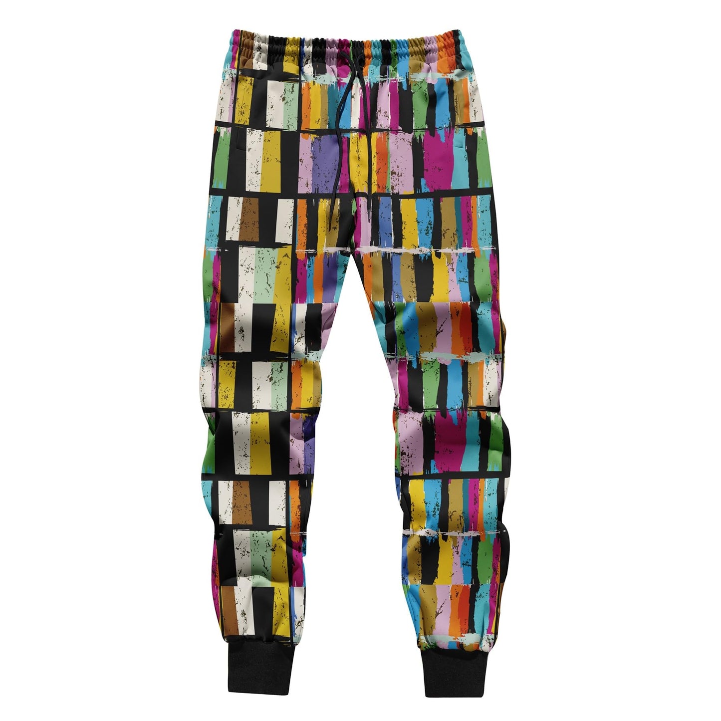 BYBNOLL Men's Printed Long Slash Pocket Multicolor Drawstring Casual Sweatpants