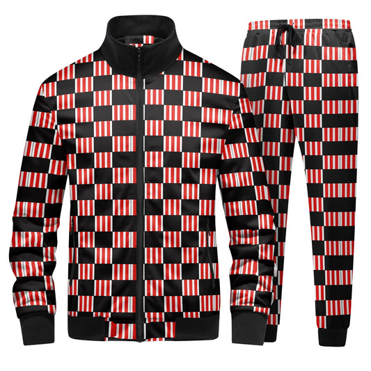 BYBNOLL Mens Tracksuit Floral Print 2 Piece Set Casual Full Zip Sport Sweatsuit Sets with Pockets