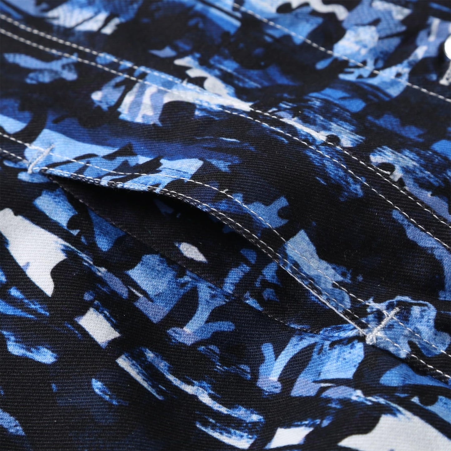 BYBNOLL Men's Denim Vest Sleeveless Casual Jean Vest Button Camouflage Print Jacket Outerwear Vest