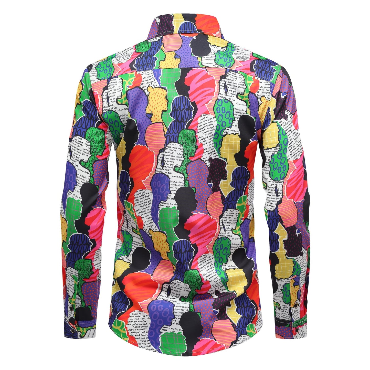 BYBNOLL Men's Casual Shirt Printed Long Sleeve Lapel Trendy Formal Business Comfortable Skin-Friendly Button Down Shirt