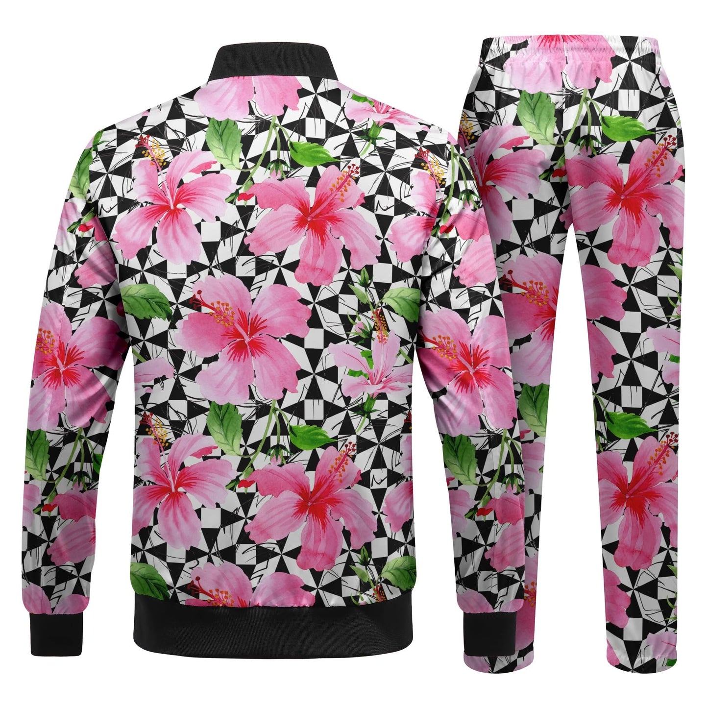 BYBNOLL Men's Tracksuit 2 Pieces Waterproof Set Casual Full Zip Colorful Printed Sport Sweatsuit Sets with Pockets