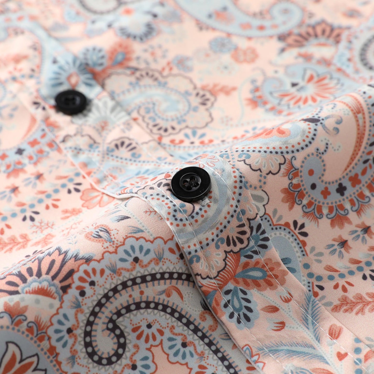 BYBNOLL Men's Casual Shirt Printed Long Sleeve Lapel Trendy Formal Business Comfortable Skin-Friendly Button Down Shirt Orange Gray