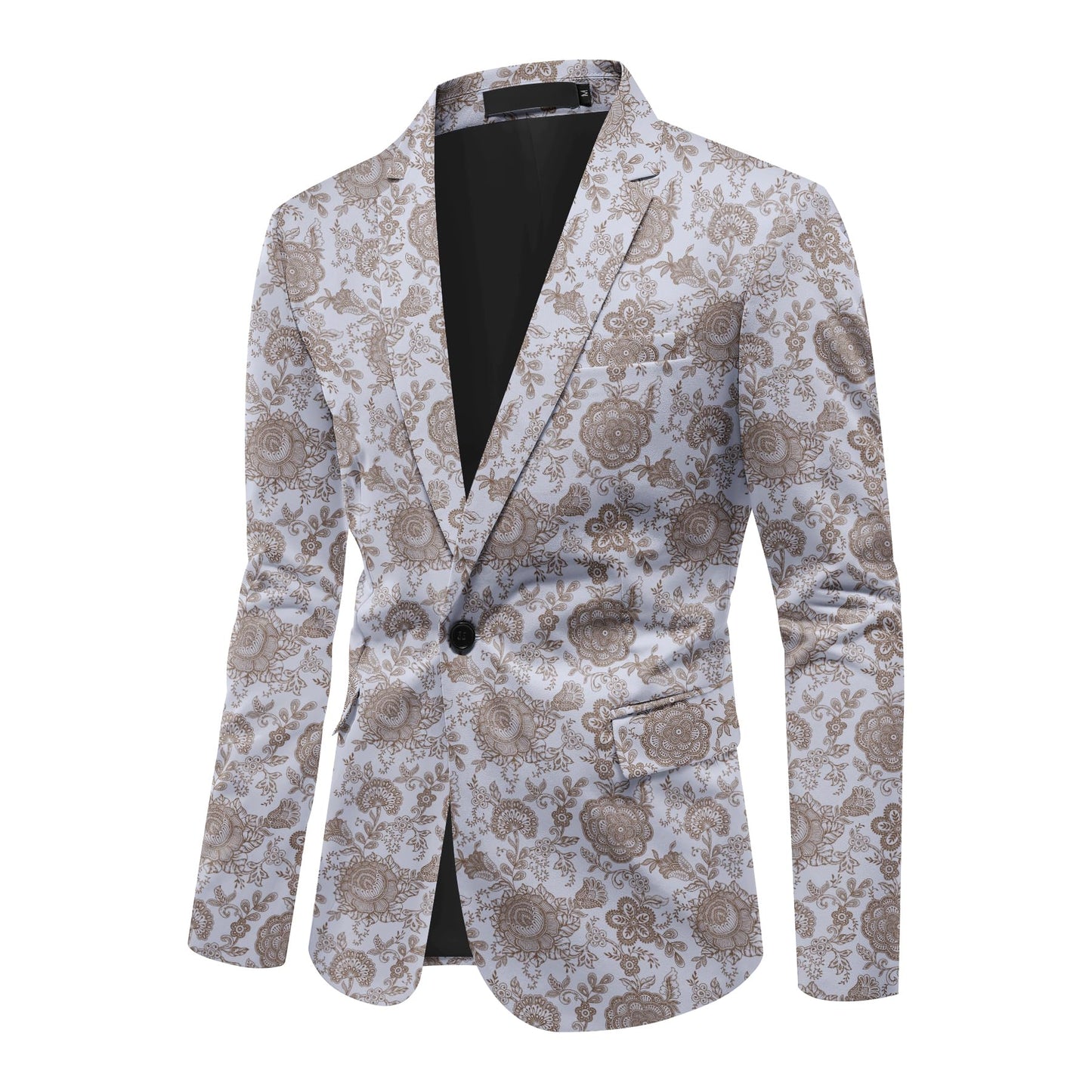 BYBNOLL Men's Blazer One Button Slim Fit Notched Lapel Print Sport Coat Suit Blazer Jacket