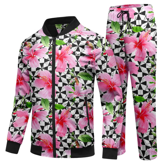 BYBNOLL Men's Tracksuit 2 Pieces Waterproof Set Casual Full Zip Colorful Printed Sport Sweatsuit Sets with Pockets
