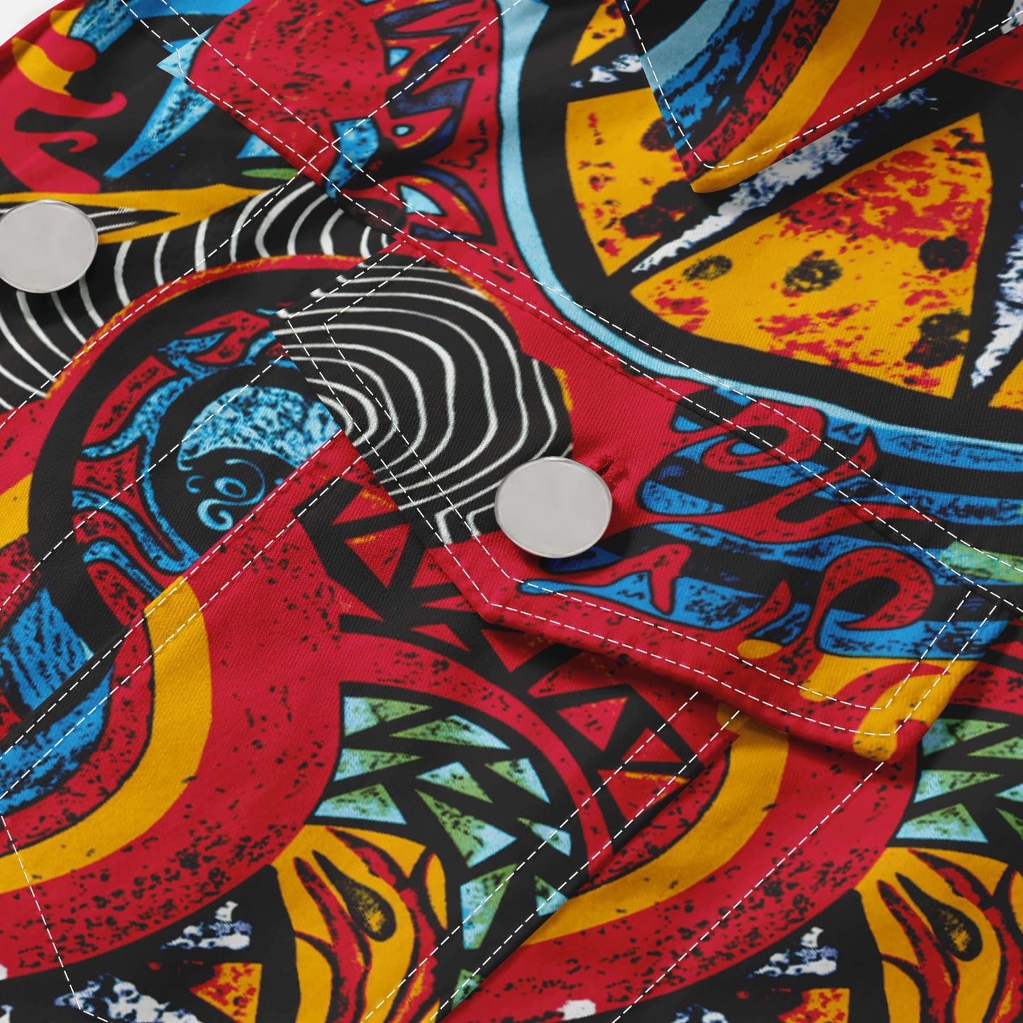 BYBNOLL Men's Denim Vest Sleeveless Casual Jean Vest Button Camouflage Print Jacket Outerwear Vest