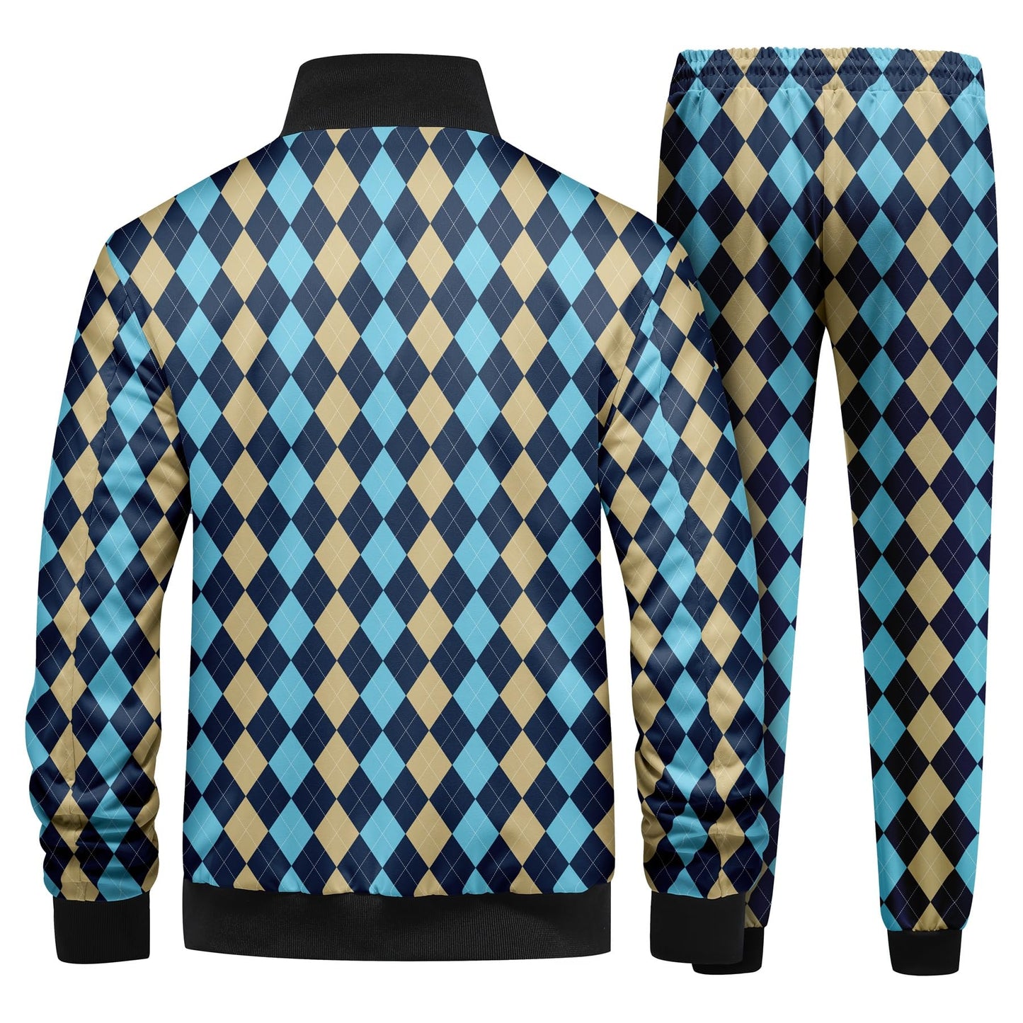 BYBNOLL Mens Tracksuit 2 Piece Set Full Zip Floral Print Casual Sport Sweatsuit Sets with Pockets