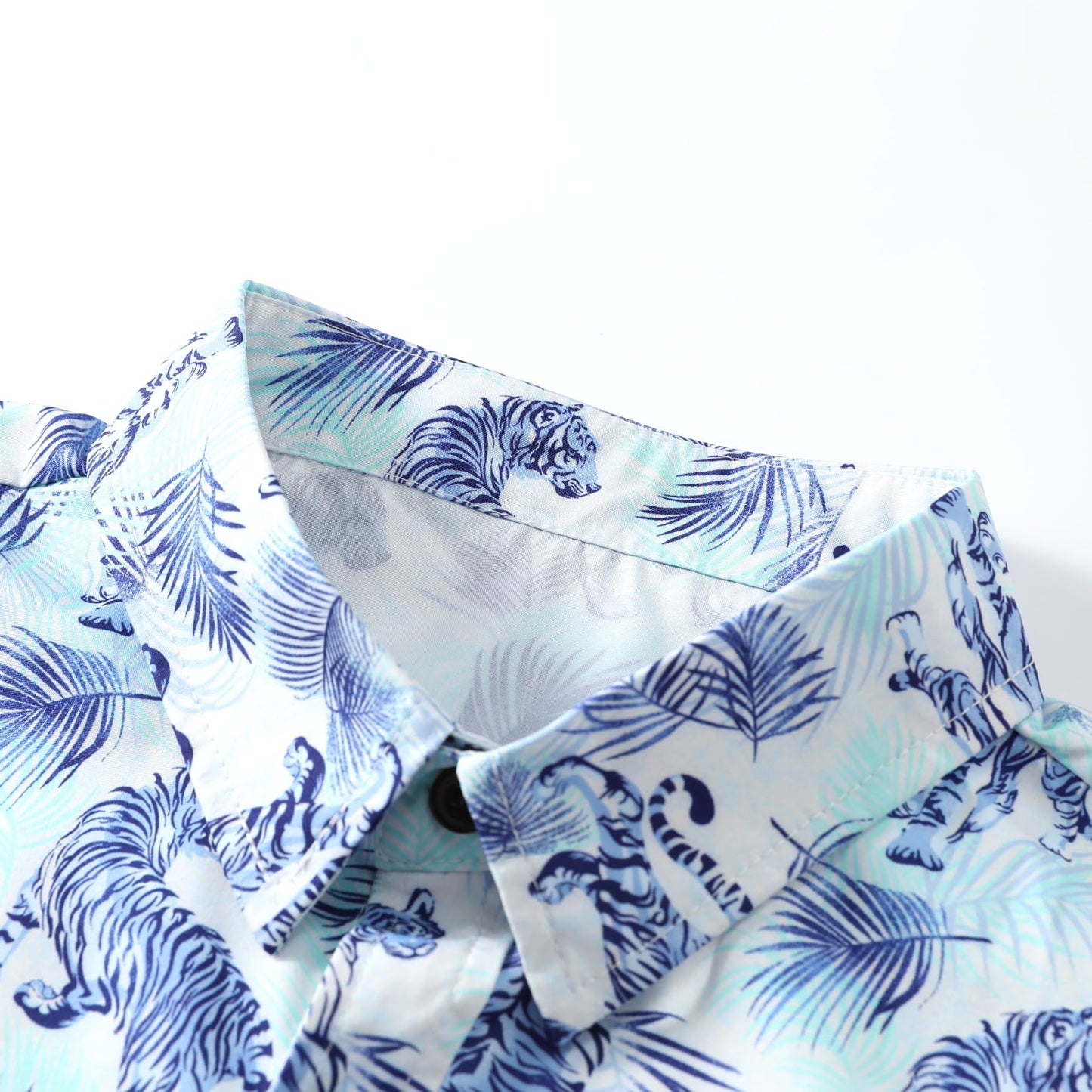 BYBNOLL Men's Casual Shirt Printed Long Sleeve Lapel Trendy Formal Business Comfortable Skin-Friendly Button Down Shirt White