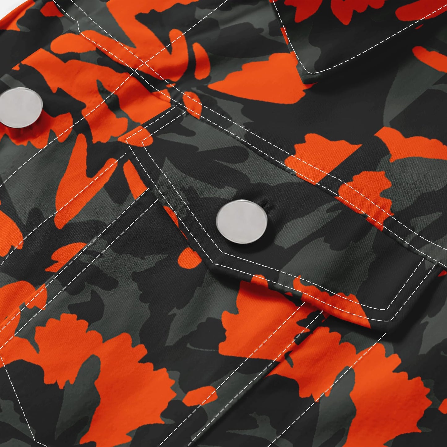 BYBNOLL Men's Denim Vest Sleeveless Casual Jean Vest Button Camouflage Print Jacket Outerwear Vest