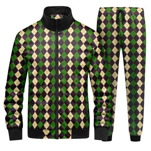 BYBNOLL Mens Tracksuit 2 Piece Set Full Zip Floral Print Casual Sport Sweatsuit Sets with Pockets