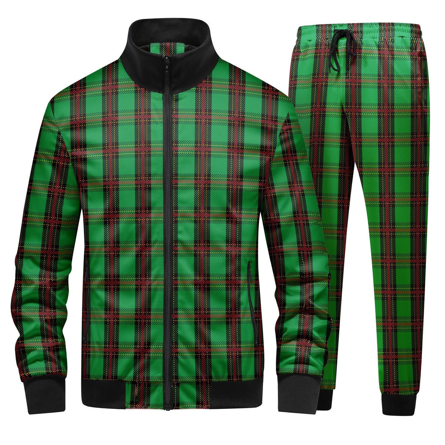 BYBNOLL Mens Tracksuit Floral Print 2 Piece Set Casual Full Zip Sport Sweatsuit Sets with Pockets