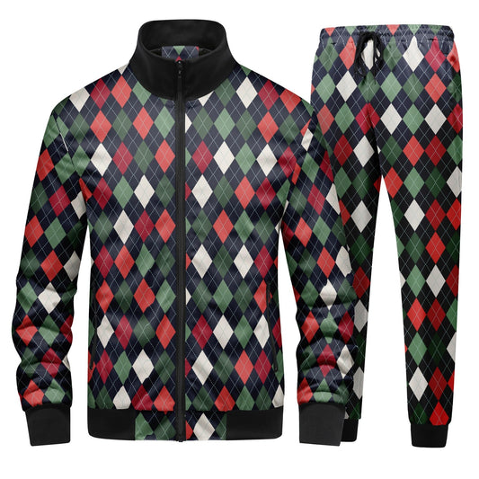 BYBNOLL Mens Tracksuit Floral Print 2 Piece Set Casual Full Zip Sport Sweatsuit Sets with Pockets