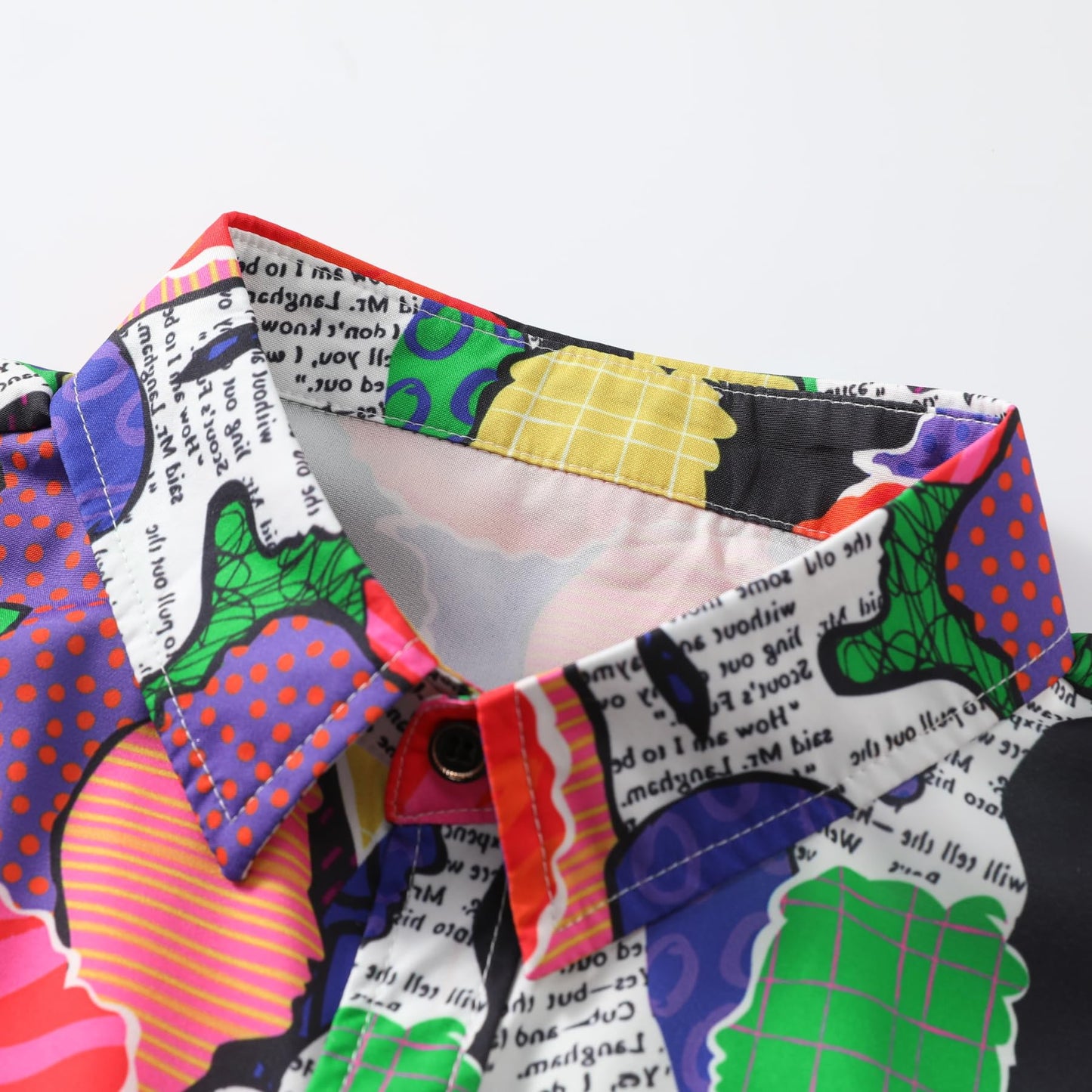 BYBNOLL Men's Casual Shirt Printed Long Sleeve Lapel Trendy Formal Business Comfortable Skin-Friendly Button Down Shirt