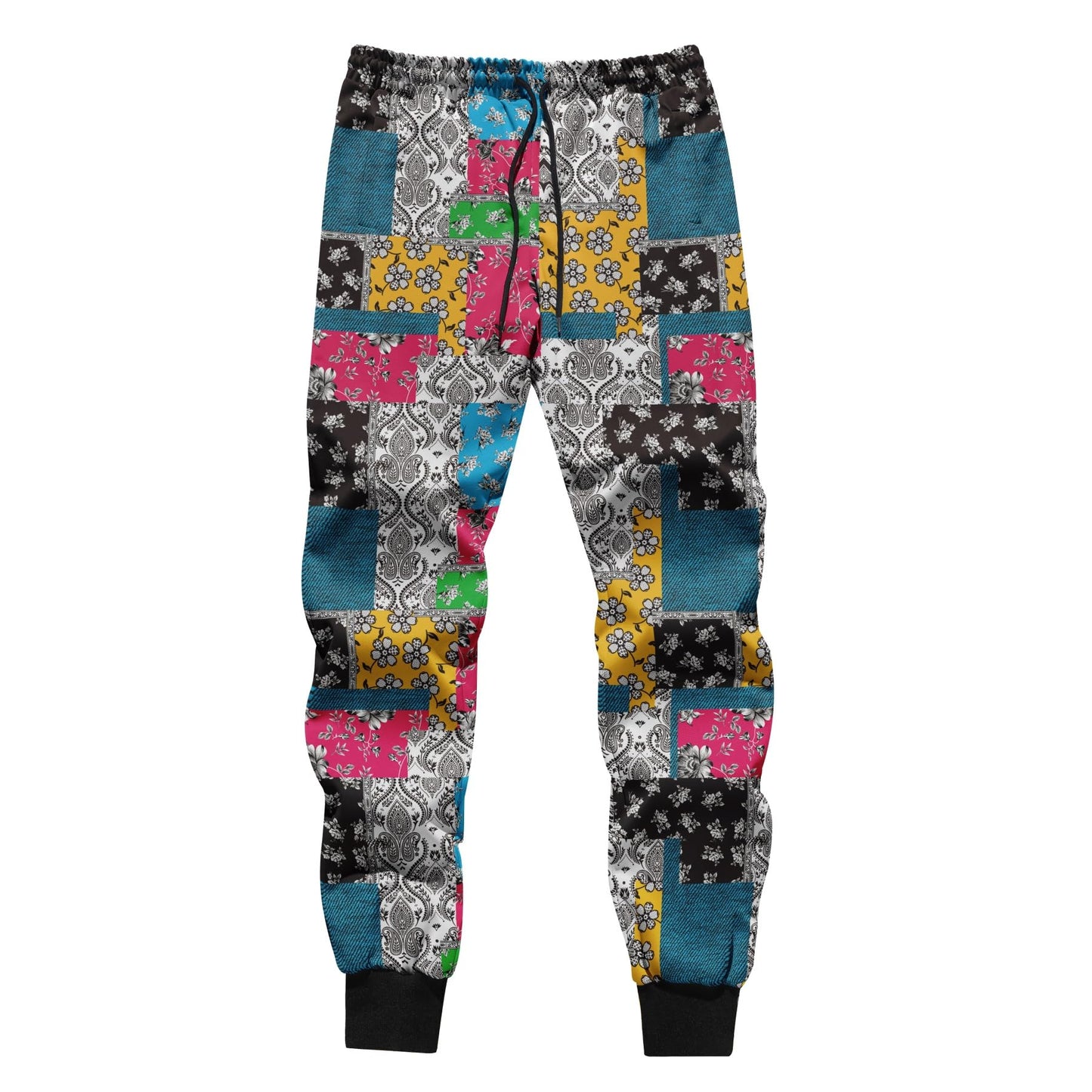 BYBNOLL Men's Printed Long Slash Pocket Multicolor Drawstring Casual Sweatpants