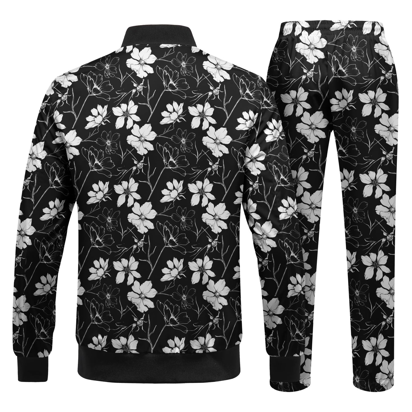 BYBNOLL Men's Tracksuit 2 Pieces Waterproof Set Casual Full Zip Colorful Printed Sport Sweatsuit Sets with Pockets