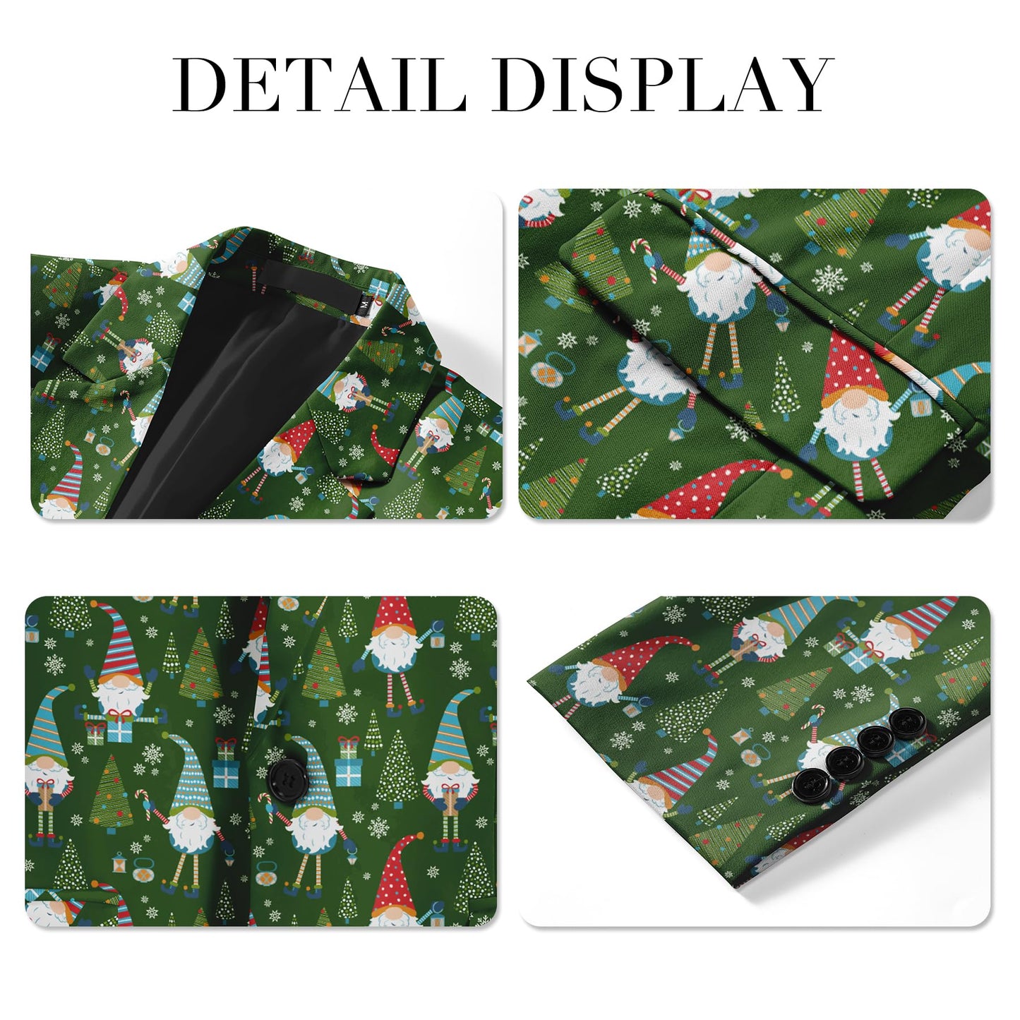 BYBNOLL Men's Blazer One Button Slim Fit Notched Lapel Print Sport Coat Suit Blazer Jacket Dark Green