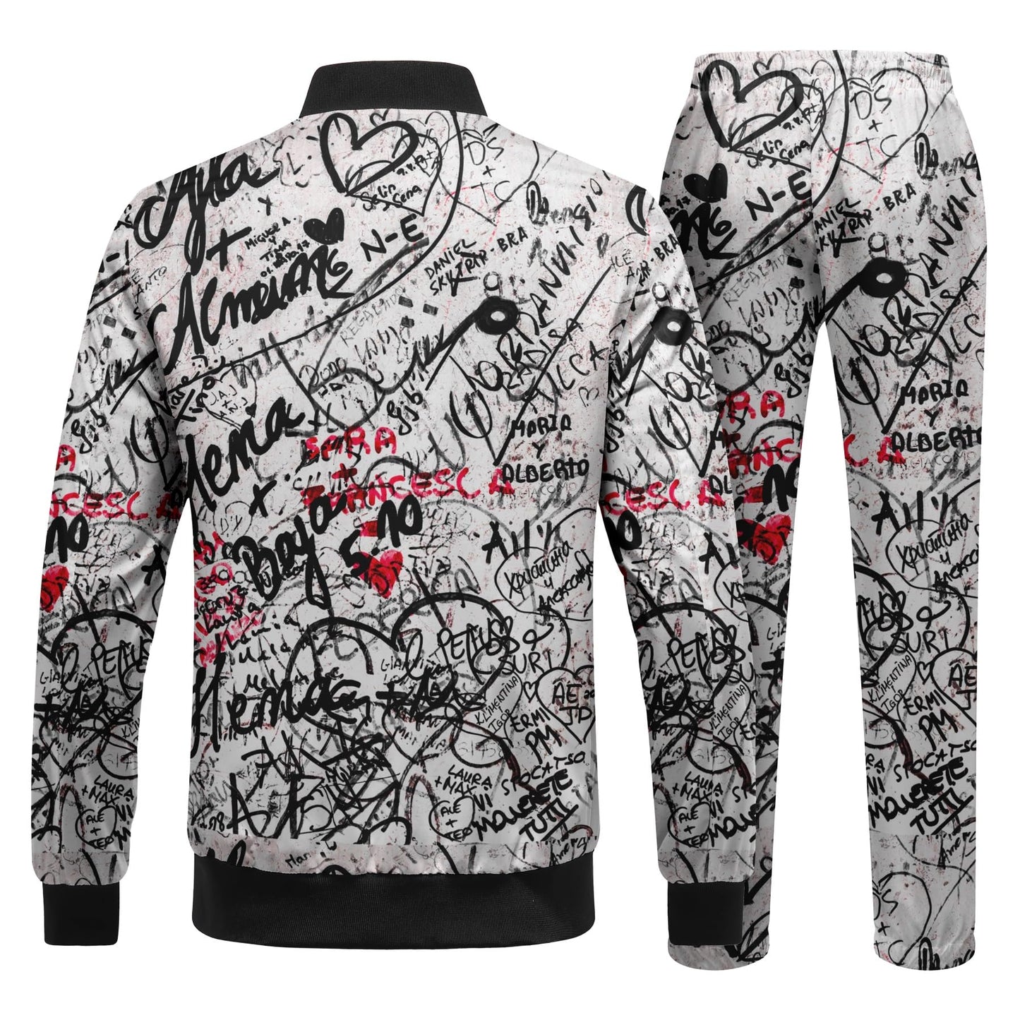 BYBNOLL Men's Tracksuit 2 Pieces Waterproof Set Casual Full Zip Colorful Printed Sport Sweatsuit Sets with Pockets