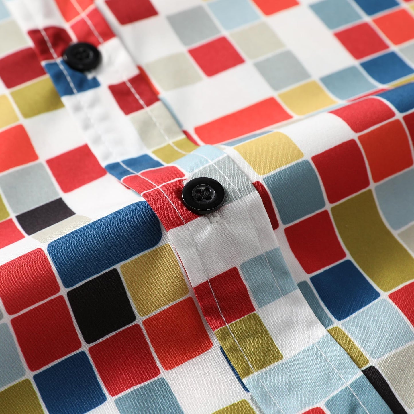 BYBNOLL Men's Casual Shirt Printed Long Sleeve Lapel Trendy Formal Business Comfortable Skin-Friendly Button Down Shirt Red White