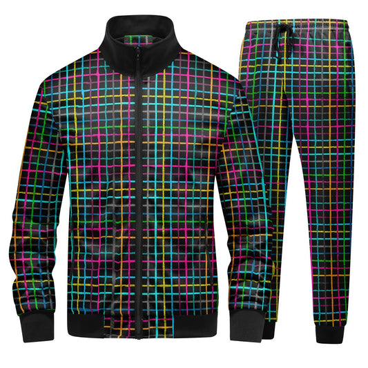 BYBNOLL Mens Tracksuit Floral Print 2 Piece Set Casual Full Zip Sport Sweatsuit Sets with Pockets