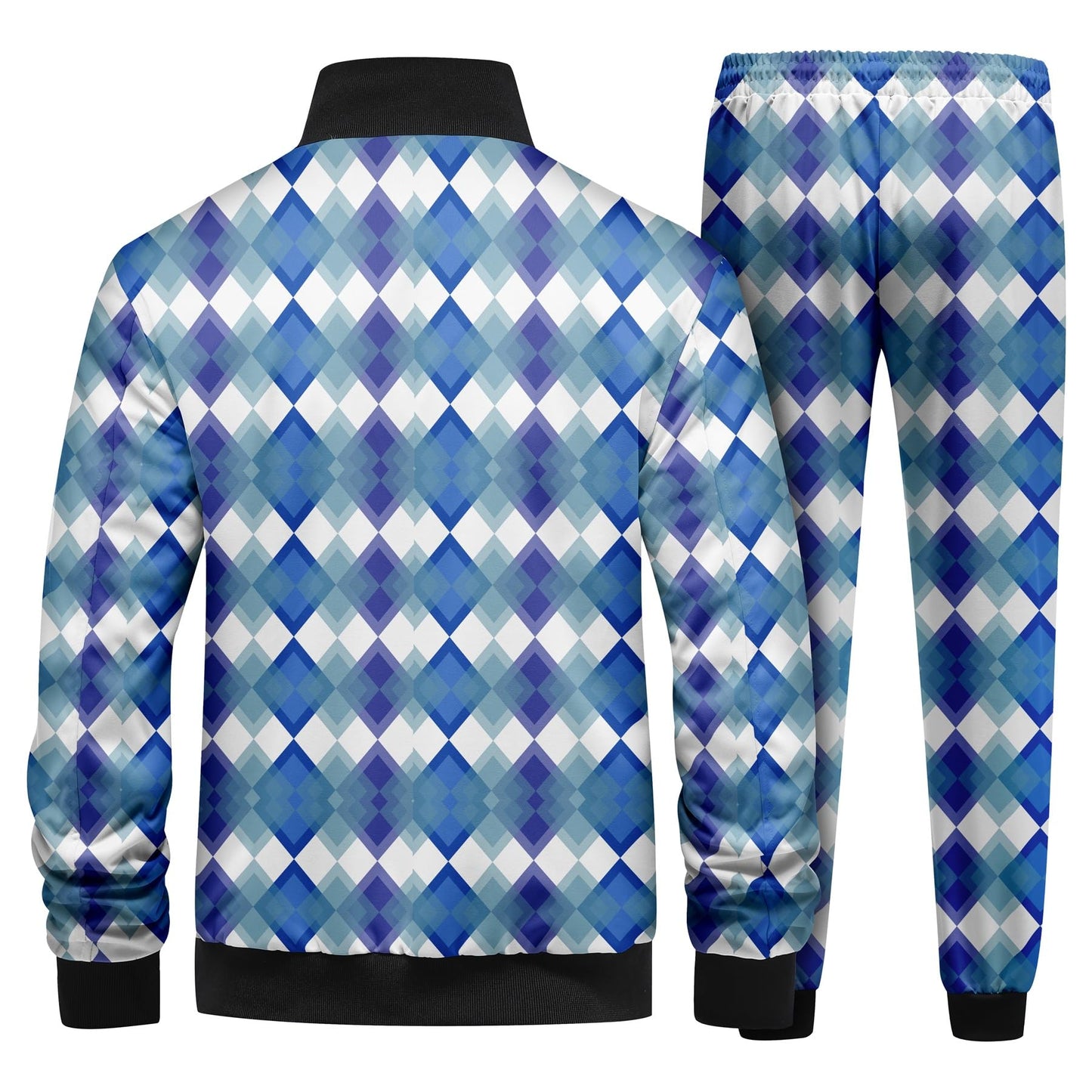 BYBNOLL Mens Tracksuit 2 Piece Set Full Zip Floral Print Casual Sport Sweatsuit Sets with Pockets