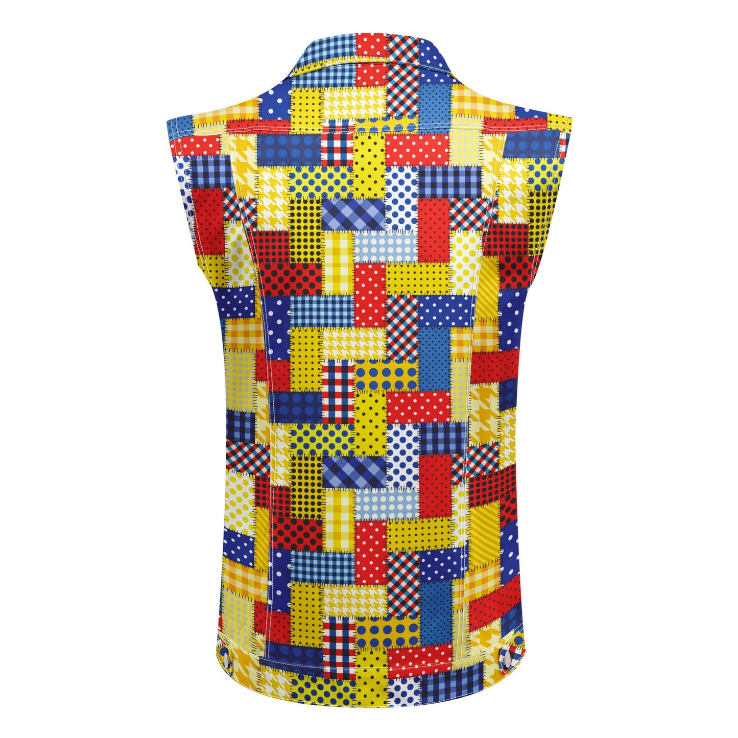 BYBNOLL Men's Denim Vest Sleeveless Casual Jean Vest Button Camouflage Print Jacket Outerwear Vest