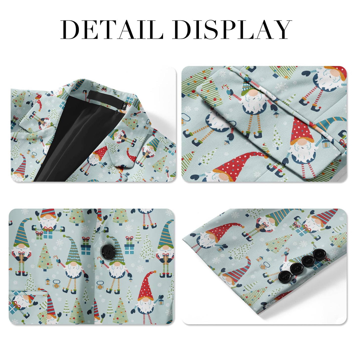 BYBNOLL Men's Blazer One Button Slim Fit Notched Lapel Print Sport Coat Suit Blazer Jacket Light Green