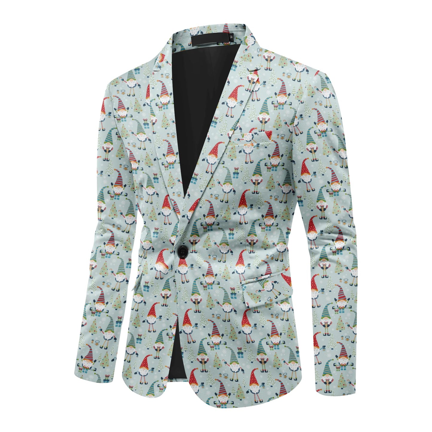 BYBNOLL Men's Blazer One Button Slim Fit Notched Lapel Print Sport Coat Suit Blazer Jacket Light Green