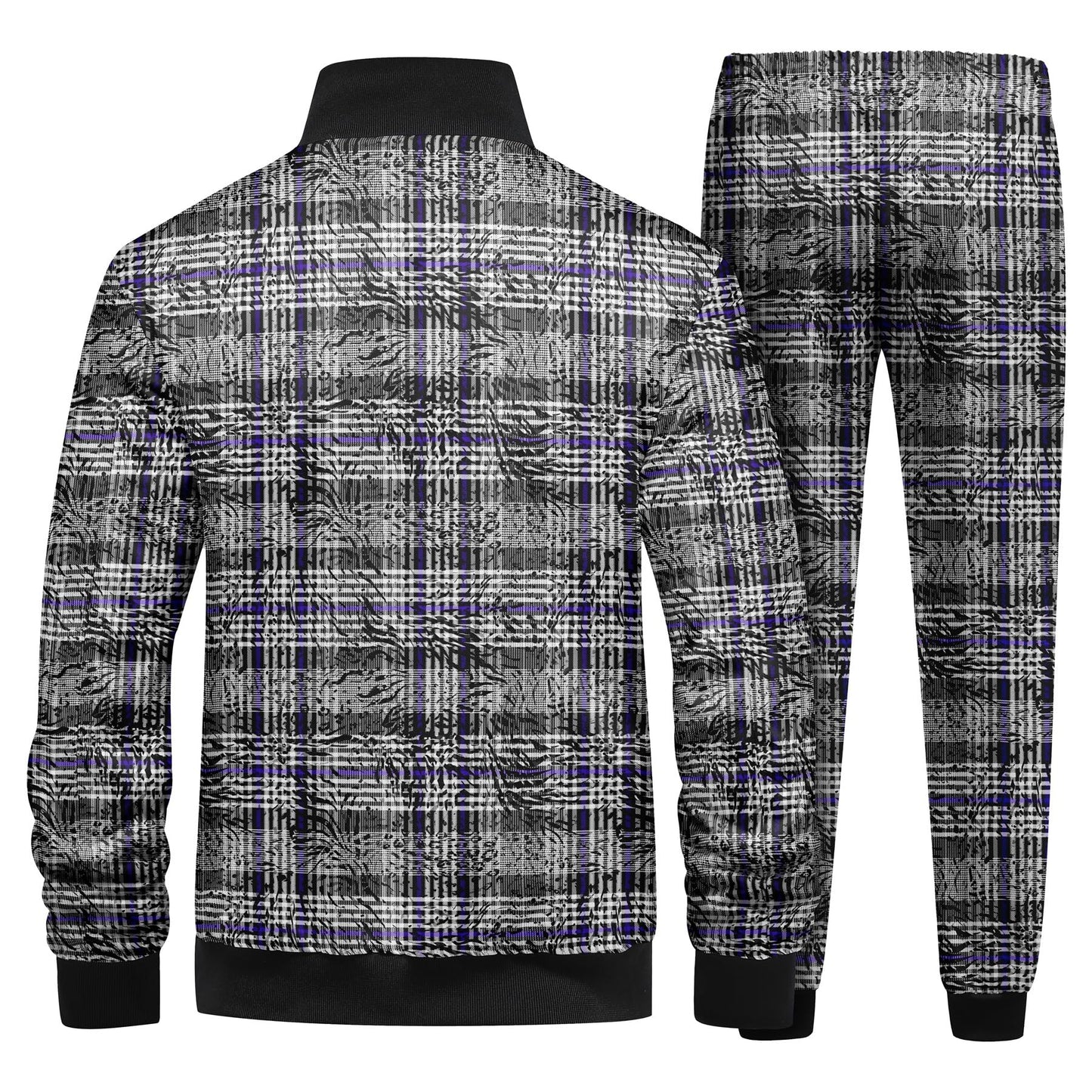 BYBNOLL Mens Tracksuit 2 Piece Set Full Zip Floral Print Casual Sport Sweatsuit Sets with Pockets