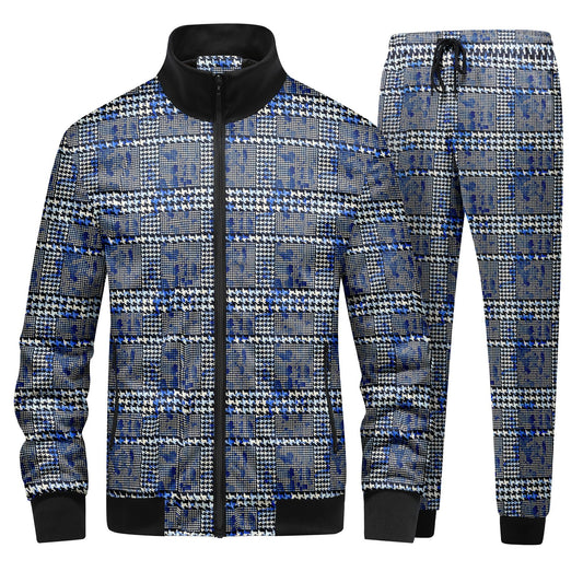 BYBNOLL Mens Tracksuit Floral Print 2 Piece Set Casual Full Zip Sport Sweatsuit Sets with Pockets