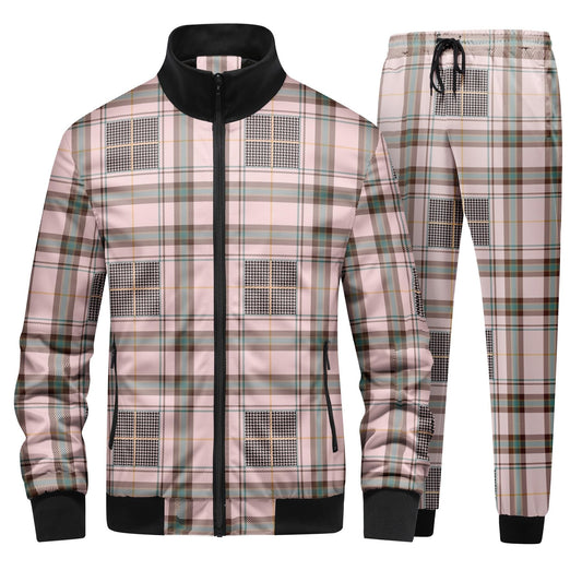 BYBNOLL Mens Tracksuit Floral Print 2 Piece Set Casual Full Zip Sport Sweatsuit Sets with Pockets